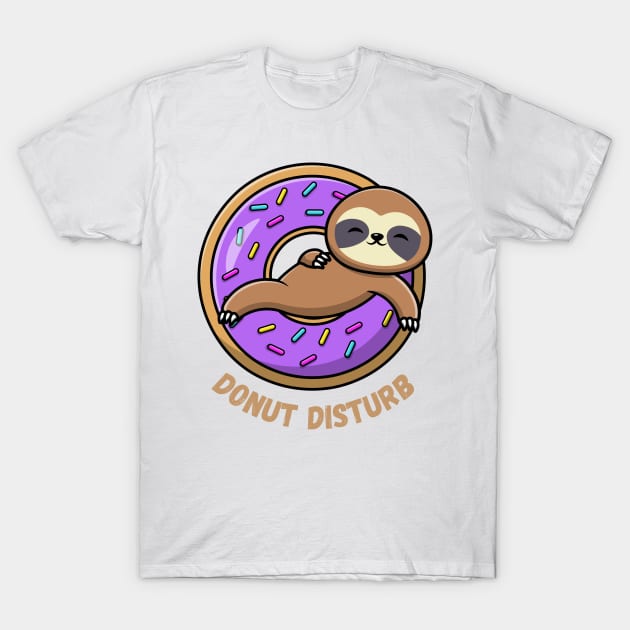 Donut Disturb Sloth T-Shirt by ArtfulStudio